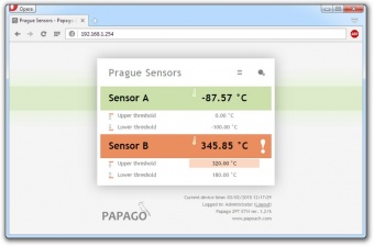 Papago 2PT_ETH - Ethernet PT100/PT1000 Thermometer with Web Server, SNMP, email